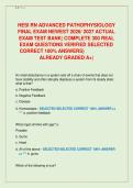 HESI RN ADVANCED PATHOPHYSIOLOGY  &NewLine;FINAL EXAM NEWEST 2026&sol; 2027 ACTUAL  &NewLine;EXAM TEST BANK&vert; COMPLETE 300 REAL  &NewLine;EXAM QUESTIONS VERIFIED SELECTED &NewLine;CORRECT 100&percnt; ANSWERS&rpar;  &NewLine;ALREADY GRADED A&plus;&vert;  