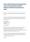 NUR 210 &sol; NUR210 Principles of Pharmacology Exam 4 Practice Test Actual 2025&sol;2026 with Detailed Rationales &vert; 100&percnt; Verified &vert; Pass Guaranteed &ndash; A&plus; Graded