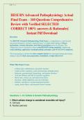 HESI RN &ndash; Advanced Pathophysiology   Practice Exam 50 High-Yield Questions &vert;   Correct SELECTED CORRECT 100&percnt;  answers & Detailed Explanations&vert;   Instant Pdf Download 