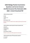 GACE Biology Practice Examination Questions and Correct Answers &lpar;Verified Answers&rpar; Plus Rationales 2026 Q&A &vert; Instant Download Pdf