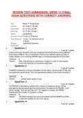 REVIEW TEST SUBMISSION&colon; WEEK 11 FINAL EXAM QUESTIONS WITH CORRECT ANSWERS&period;