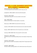 EDEXCEL A LEVEL BUSINESS QUESTIONS WITH CORRECT ANSWERS 2026
