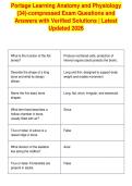 Portage Learning Anatomy and Physiology&NewLine;&lpar;34&rpar;-compressed Exam Questions and&NewLine;Answers with Verified Solutions &vert; Latest&NewLine;Updated 2026