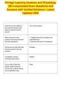 Portage Learning Anatomy and Physiology&NewLine;&lpar;36&rpar;-compressed Exam Questions and&NewLine;Answers with Verified Solutions &vert; Latest&NewLine;Updated 2026