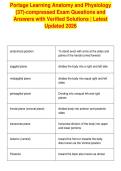 Portage Learning Anatomy and Physiology&NewLine;&lpar;37&rpar;-compressed Exam Questions and&NewLine;Answers with Verified Solutions &vert; Latest&NewLine;Updated 2026