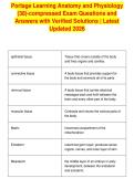 Portage Learning Anatomy and Physiology&NewLine;&lpar;38&rpar;-compressed Exam Questions and&NewLine;Answers with Verified Solutions &vert; Latest&NewLine;Updated 2026