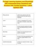 Portage Learning Anatomy and Physiology&NewLine;&lpar;39&rpar;-compressed Exam Questions and&NewLine;Answers with Verified Solutions &vert; Latest&NewLine;Updated 2026