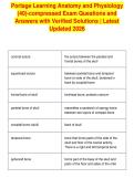 Portage Learning Anatomy and Physiology&NewLine;&lpar;40&rpar;-compressed Exam Questions and&NewLine;Answers with Verified Solutions &vert; Latest&NewLine;Updated 2026