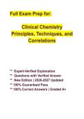 Comprehensive Guide to Clinical Chemistry Principles&comma; Techniques & Correlations &vert; Exam Prep&comma; Practice Questions & Verified Answers 2026&sol;2027