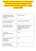 Portage Learning Anatomy and Physiology&NewLine;&lpar;41&rpar;-compressed Exam Questions and&NewLine;Answers with Verified Solutions &vert; Latest&NewLine;Updated 2026