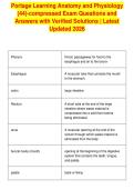 Portage Learning Anatomy and Physiology&NewLine;&lpar;44&rpar;-compressed Exam Questions and&NewLine;Answers with Verified Solutions &vert; Latest&NewLine;Updated 2026