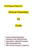 Clinical Chemistry by Ciulla Complete Review &vert; Laboratory Medicine Exam Preparation&comma; Practice Questions & Verified Answers 2026&sol;2027