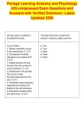 Portage Learning Anatomy and Physiology&NewLine;&lpar;45&rpar;-compressed Exam Questions and&NewLine;Answers with Verified Solutions &vert; Latest&NewLine;Updated 2026