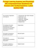 Portage Learning Anatomy and Physiology&NewLine;&lpar;46&rpar;-compressed Exam Questions and&NewLine;Answers with Verified Solutions &vert; Latest&NewLine;Updated 2026