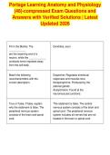 Portage Learning Anatomy and Physiology&NewLine;&lpar;48&rpar;-compressed Exam Questions and&NewLine;Answers with Verified Solutions &vert; Latest&NewLine;Updated 2026