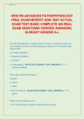 HESI RN ADVANCED PATHOPHYSIOLOGY  &NewLine;FINAL EXAM NEWEST 2026&sol; 2027 ACTUAL  &NewLine;EXAM TEST BANK&vert; COMPLETE 300 REAL  &NewLine;EXAM QUESTIONS VERIFIED ANSWERS&rpar;  &NewLine;ALREADY GRADED A&plus;