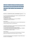 NUR 2513 &sol; NUR2513 Maternal-Child Nursing Final Exam Practice Test Actual 2025&sol;2026 with Detailed Rationales &vert; 100&percnt; Verified &vert; Pass Guaranteed &ndash; A&plus; Graded
