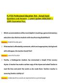 FL FTCE Professional Education Test - Actual Exam&NewLine;Questions and Answers &vert; Latest Update 2026&sol;2027 &vert;&NewLine;100&percnt; Guarantee Pass&period;