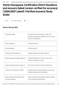 NAMs Menopause Certification EXAM Questions and Answers &lpar;latest version verified for accuracy&rpar; &vert; 20262027 Latest&excl;&excl; &lpar;Verified Answers&rpar; Study Guide&NewLine;&NewLine;