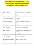 Portage Microbiology Module 1 Exam&NewLine;Questions and Answers with Verified&NewLine;Solutions &vert; Latest Updated 2026