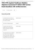 WGU C784 Applied Healthcare Statistics Objective Assessment &num;1 2026 &vert;&vert; 2027 &lpar;Actual Exam&rpar; Questions with verified Answers&NewLine;&NewLine;