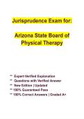 Arizona State Board of Physical Therapy Jurisprudence Exam Prep &vert; Complete Questions & Verified Answers 2026&sol;2027