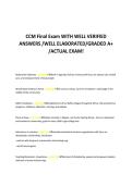 CCM Final Exam WITH WELL VERIFIED &NewLine;ANSWERS &sol;WELL ELABORATED&sol;GRADED A&plus; &NewLine;&sol;ACTUAL EXAM&excl;