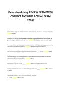 Defensive driving REVIEW EXAM WITH &NewLine;CORRECT ANSWERS ACTUAL EXAM &NewLine;2026&excl;