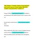 TDCJ Region 1 Training Academy Exam Questions&NewLine;and Correct Answers &vert; Latest Update 2026-2027 &vert;&NewLine;Verified &vert; Guaranteed Pass Graded A&plus;&excl;&excl;
