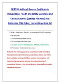 NEBOSH National General Certificate in &NewLine;Occupational Health and Safety Questions and &NewLine;Correct Answers &lpar;Verified Answers&rpar; Plus &NewLine;Rationales 2026 Q&A &vert; Instant Download Pdf 