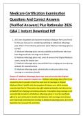 Medicare Certification Examination &NewLine;Questions And Correct Answers &NewLine;&lpar;Verified Answers&rpar; Plus Rationales 2026 &NewLine;Q&A &vert; Instant Download Pdf 