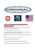 2026 TATTOO OREGON TEST QUESTIONS AND ANSWERS SURE A&period;pdf