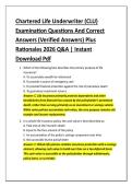 Chartered Life Underwriter &lpar;CLU&rpar; &NewLine;Examination Questions And Correct &NewLine;Answers &lpar;Verified Answers&rpar; Plus &NewLine;Rationales 2026 Q&A &vert; Instant &NewLine;Download Pdf