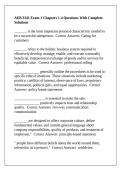 AEB 3341 Exam 1 Chapters 1-4 Questions With Complete Solutions