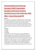 Chartered Retirement Planning &NewLine;Counselor &lpar;CRPC&rpar; Examination &NewLine;Questions And Correct Answers &NewLine;&lpar;Verified Answers&rpar; Plus Rationales 2026 &NewLine;Q&A &vert; Instant Download Pdf 