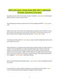 MKTG 3701 Quiz 1 Study Guide 2026&ndash;2027 Marketing Concepts&comma; Questions & Answers