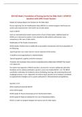 BSN 425 Week 2 Foundations of Nursing Care for the Older Adult &vert; UPDATED Questions with 100&percnt; Correct Answers