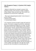 Sales Management Chapters 1-4 Questions With Complete Solutions