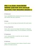 SPEA V 184 EXAM 1 EXAM REVIEW&NewLine;VERIFIED QUESTIONS WITH DETAILED&NewLine;SOLUTIONS STUDY RESOURCE GRADED A&plus;