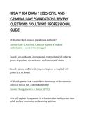 SPEA V 184 EXAM 1 2026 CIVIL AND&NewLine;CRIMINAL LAW FOUNDATIONS REVIEW&NewLine;QUESTIONS SOLUTIONS PROFESSIONAL&NewLine;GUIDE
