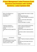 Project Management Latest Premium Exam&NewLine;Questions and Answers with Verified&NewLine;Solutions &vert; Latest Updated 2026&NewLine;
