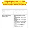 Project Management-UNIT FIVE Latest&NewLine;Premium Exam Questions and Answers with&NewLine;Verified Solutions &vert; Latest Updated 2026