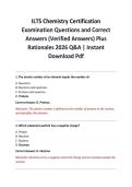 ILTS Chemistry Certification Examination Questions and Correct Answers &lpar;Verified Answers&rpar; Plus Rationales 2026 Q&A &vert; Instant Download Pdf