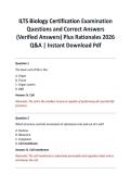 ILTS Biology Certification Examination Questions and Correct Answers &lpar;Verified Answers&rpar; Plus Rationales 2026 Q&A &vert; Instant Download Pdf