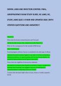 DENTAL LAWS AND INFECTION CONTROL FINAL&comma; JURISPRUDENCE EXAM STUDY GUIDE&comma; NC LAWS&comma; NC&comma; STUDY&comma; LAWS QUIZ 1-9 NEW AND UPDATED 2026 &vert;WITH VERIFIED QUESTIONS AND ANSWERS&excl;&excl;&excl;