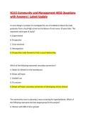 N215 Community and Management HESI Questions with Answers&vert; Latest Update