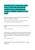 SPECTRUM FIELD TECHNICIAN CABLE&NewLine;INSTALLATION AND BROADBAND&NewLine;SYSTEMS ACTUAL QUESTIONS AND&NewLine;CORRECT ANSWERS COMPLETE STUDY&NewLine;GUIDE