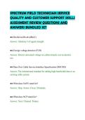 SPECTRUM FIELD TECHNICIAN SERVICE&NewLine;QUALITY AND CUSTOMER SUPPORT SKILLS&NewLine;ASSESSMENT REVIEW QUESTIONS AND&NewLine;ANSWERS BUNDLED SET