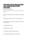 SPED SFPC FINAL PREPARATION&NewLine;2026 VERIFIED SOLUTIONS&NewLine;INCLUDED