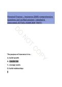 Personal Finance Insurance Comprehensive Exam Guide